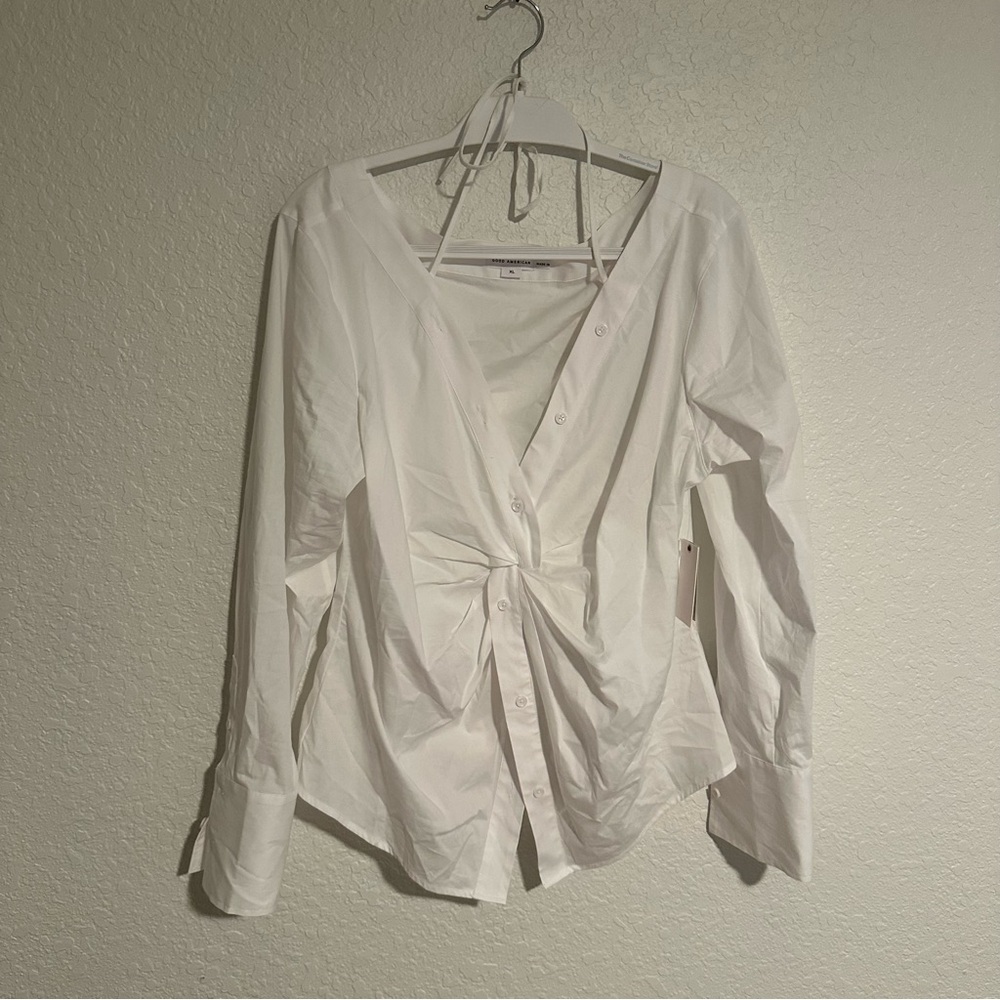 Good American White Button Down Shirt